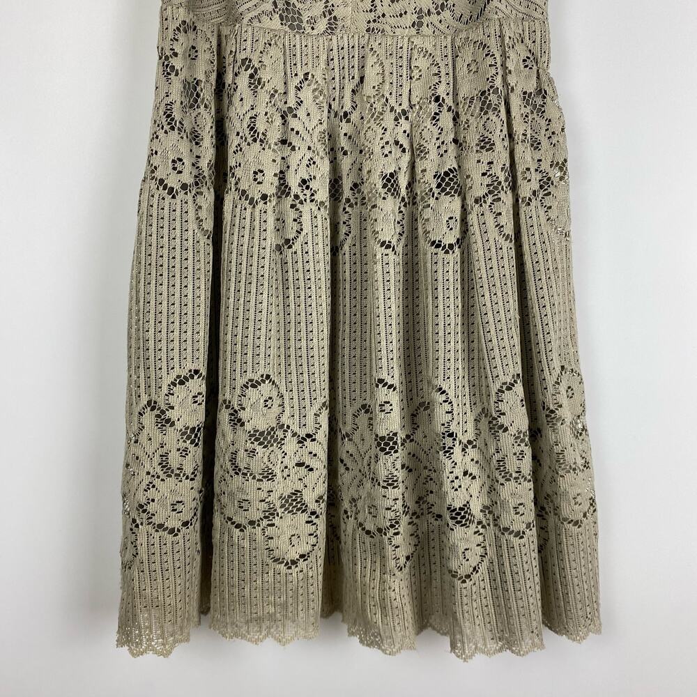 Free People Rocco Lace Dress Stone Gray Keyhole Back Womens Size 4 - Picture 5 of 11